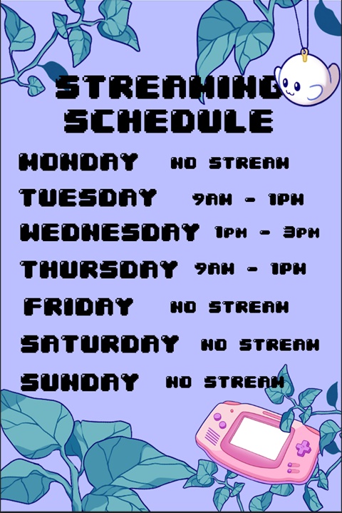 Update - My Twitch Streaming Schedule!