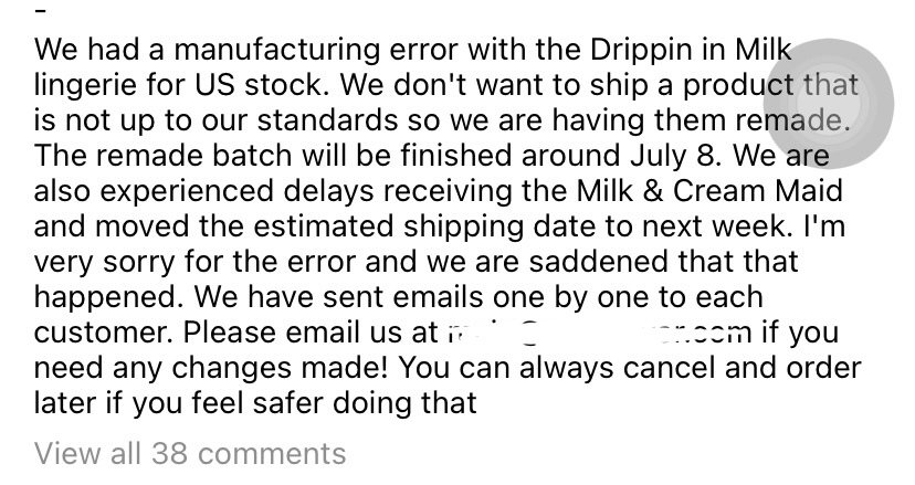 Cowcow set delayed