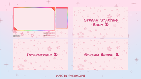 Rose Pink Modular Twitch Overlay - WanderingSoul's Ko-fi Shop - Ko