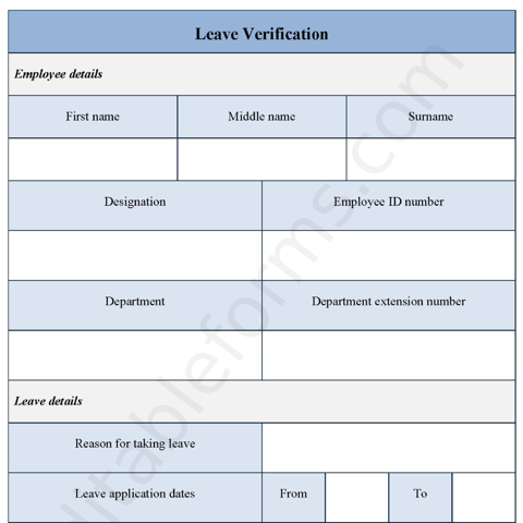 Leave Verification Fillable PDF Template - Editable Forms's Ko-fi Shop ...