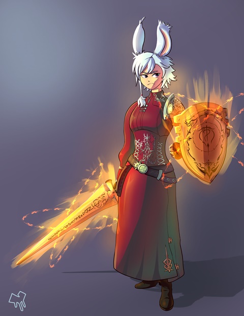 Final Fantasy Bunny Girl but on FIRE
