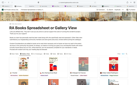 RA Literary Database Gallery View