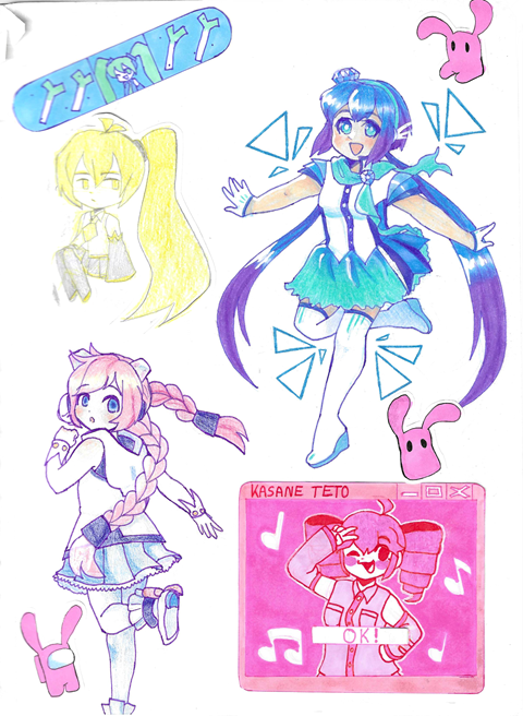 Vocaloid Sketchbook Collage