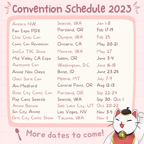 Convention Schedule 2023 (More Dates Coming)