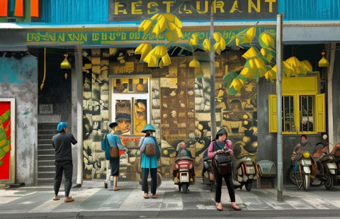 Murals in Vietnam Street