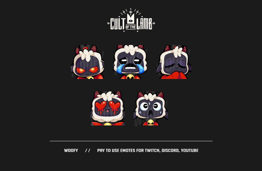 Cult of the Lamb Animated Emote for Twitch/Discord | Discord Sticker |  Stream Emote