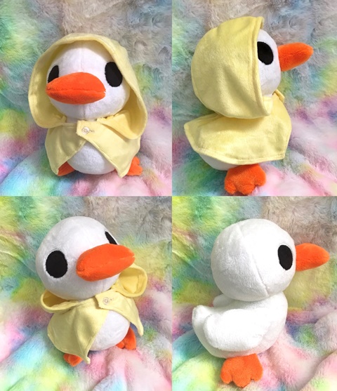 Ducky wearing raincoat