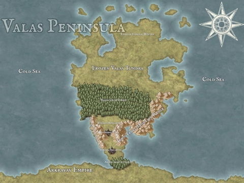 Map of Valas Peninsula