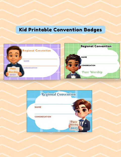 Printable Convention Name Badges (Kids Edition) - Friendly