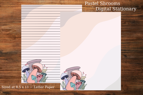 Pastel Shrooms - Digital Stationary