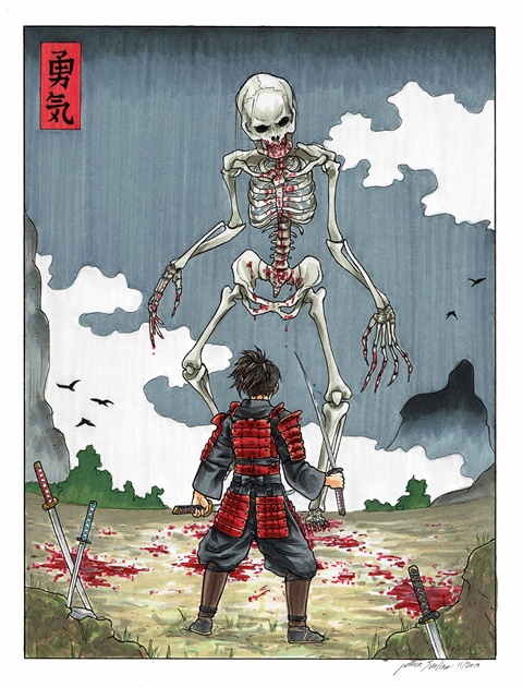 Samurai vs Japanese Skeleton Monster