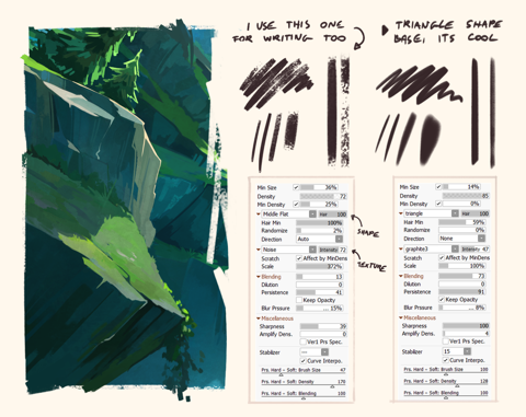 some brushes i use for environment