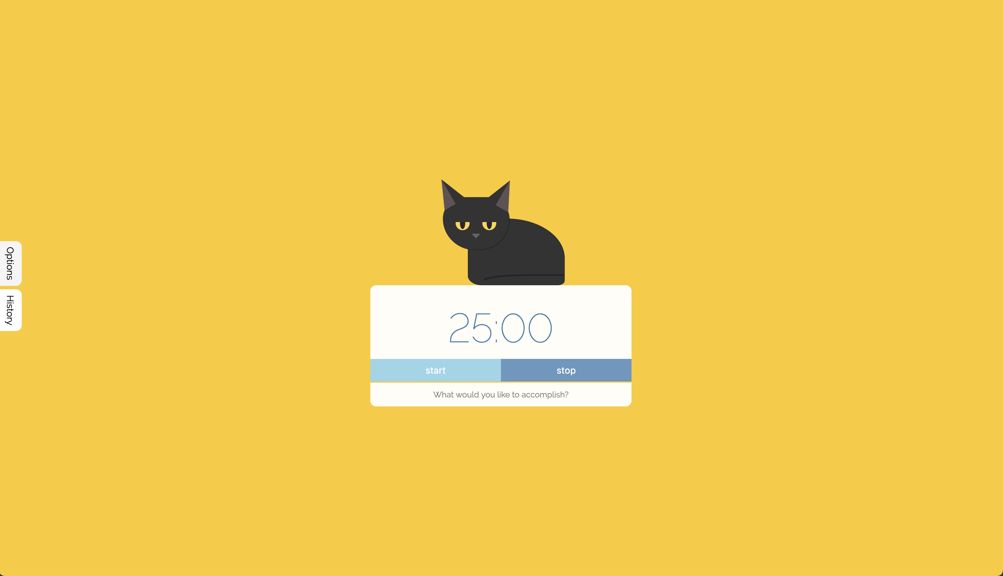 Yellow Background / Black Cat