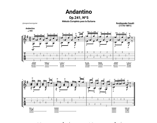 Ferdinando Carulli Op 241 Nº5 Andantino [método Completo De La