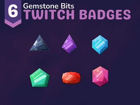 Twitch sub/bit badges // Crystal gem stones