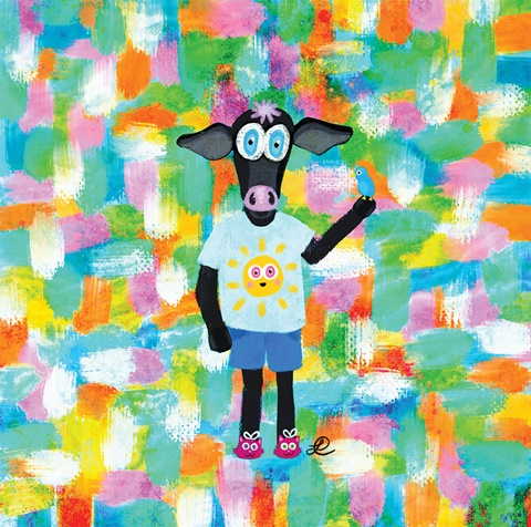 A painterly cow doodle