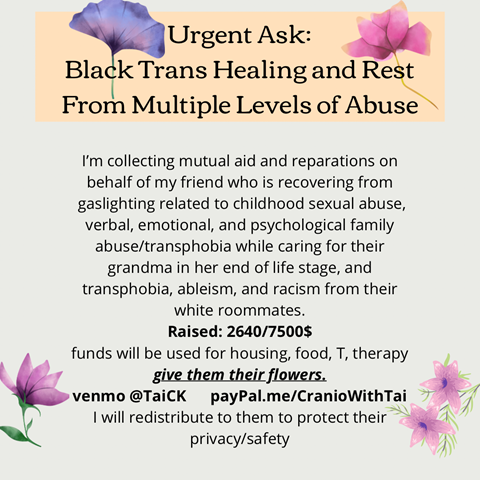 Urgent Ask: Black Trans Healing and Rest 