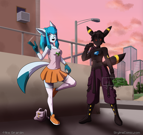Umbreon and Glaceon gals