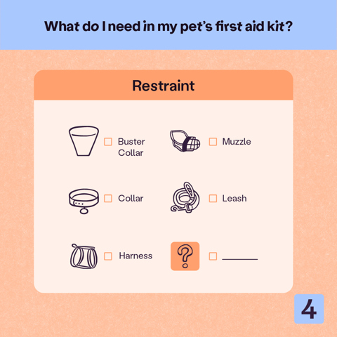 Pet's first aid kit checklist