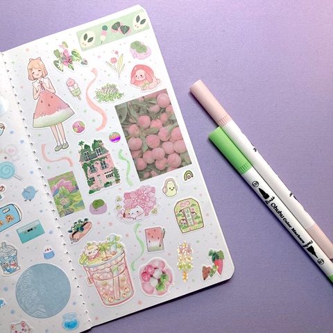 Color inspo page pink + green