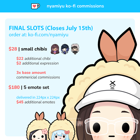 final commission slots for now! ~