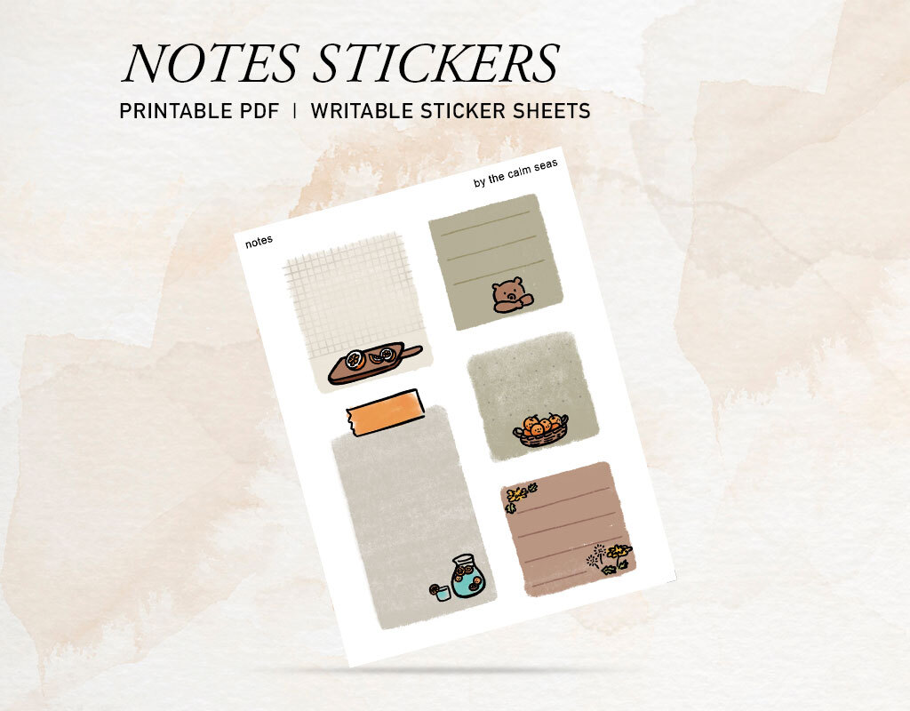 Cat Sticky Note  Printable - Chamie Castillo's Ko-fi Shop - Ko-fi