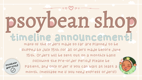 psoybean shop announcement! 