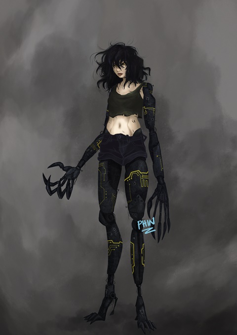 Dark robo girl commission