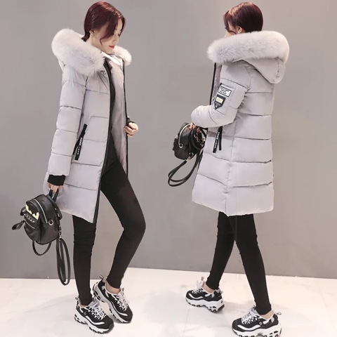 Winter women parka coat long cotton casual fur hooded jacket - Kylie ...