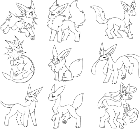 Pokemon Base (Eevee Evolutions) - 10$ by AshMeier -- Fur Affinity [dot] net