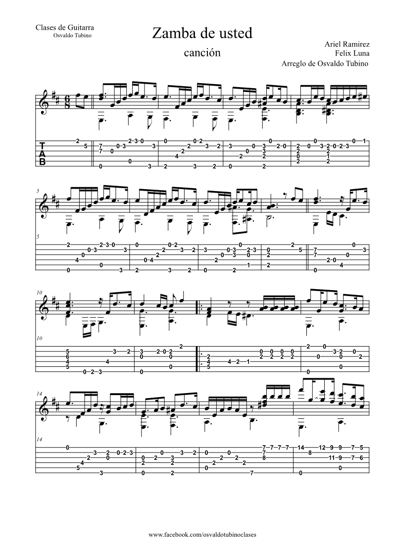 Zamba De Usted Partitura Tablatura9 Ko Ko Fi ️ Where