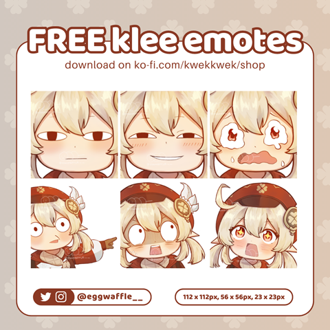 Genshin Impact | FREE TO USE KLEE EMOTES / STICKERS - kwek kwek 蘭 ...