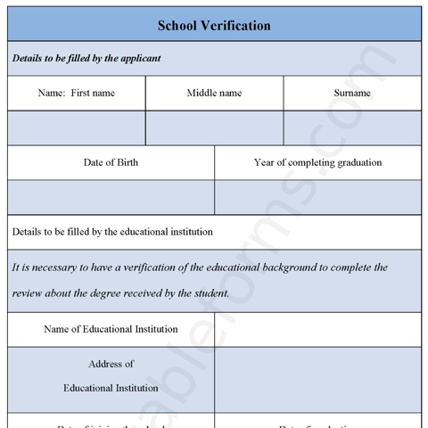School Verification Fillable PDF Template - Editable Forms's Ko-fi Shop ...
