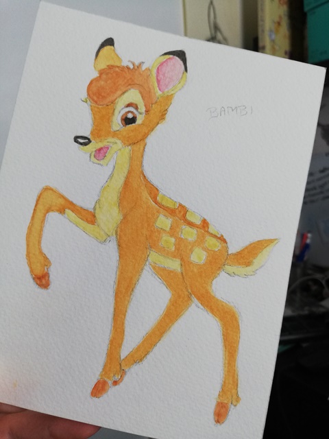 Bambi, half painted