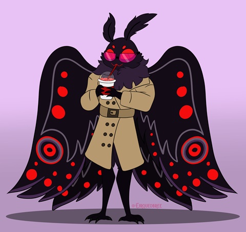 A full body commission of a mothman!