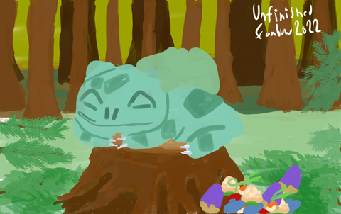 ( Unfinished ) Pokemon TCG Bulbasaur illustration