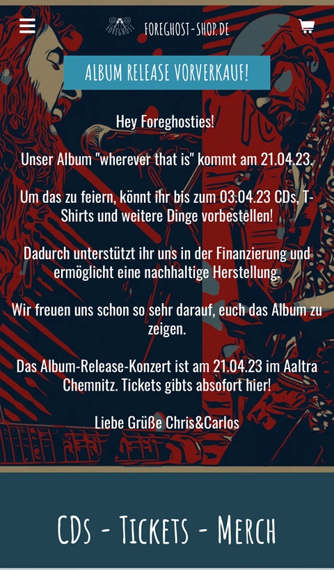 Neues Merch und Album Release!