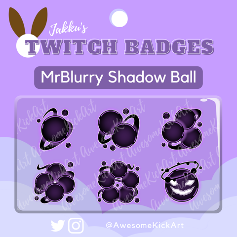 [Commission] MrBlurry Shadow Ball Sub Badges
