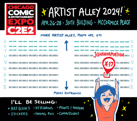 Find me at C2E2 booth X17!!