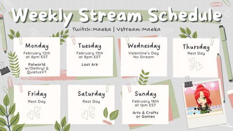 🍣 Stream Schedule for the Week 🍣