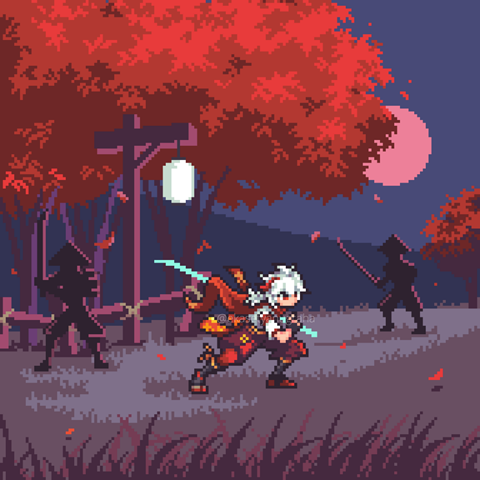 pixel art ive made of genshin characters! (four gifs) : r