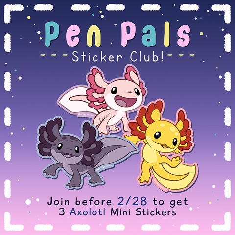 Axolotl Mini Stickers!