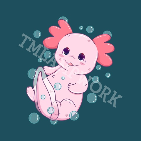 Axolotl Acrylic Charm - TMLampwork's Ko-fi Shop