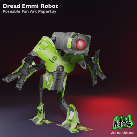 PDF Dred EMMI FAN ART Template Green - Netroids Paper Toys's Ko-fi Shop ...