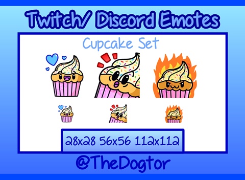 BAKE IT HAPPEN Cupcake Pun Twitch Discord Emote Channel 