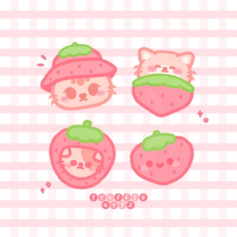 strawberry cat 🍓🐱