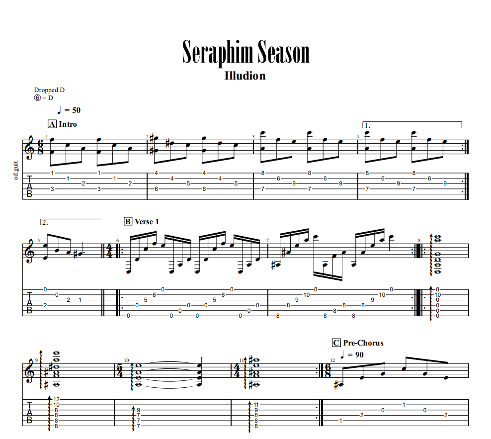 Illudion Guitar Tabs and Notation (Pack 1) - illudion's Ko-fi Shop - Ko ...