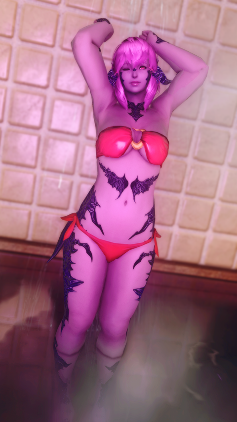 Shower Pose for (Chubby) Au Ra