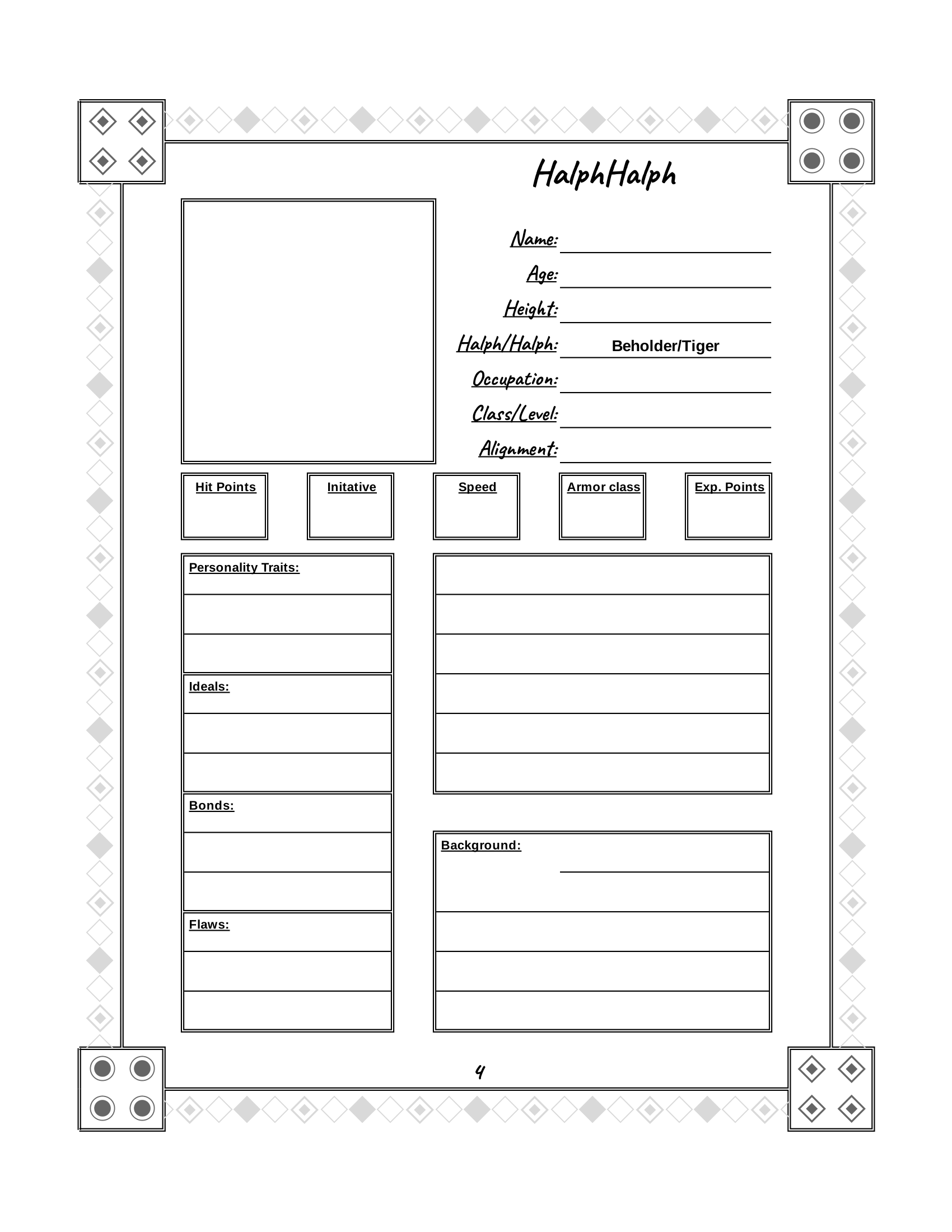 Beholder Tiger sheet - Click to view on Ko-fi - Ko-fi ️ Where creators ...