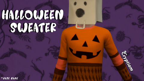 Sims 4 CC - Halloween Pumpkin Sweater